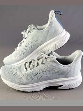 Athletic Works Light Gray/Silver Sneakers with Navy Insole And Trim